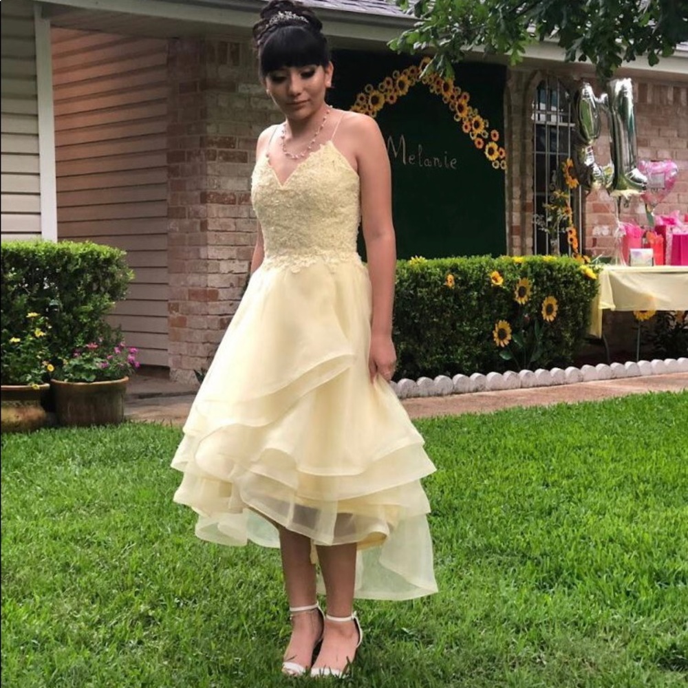 Yellow Prom Dress, Size 2, Brand Name: Camille La Vie